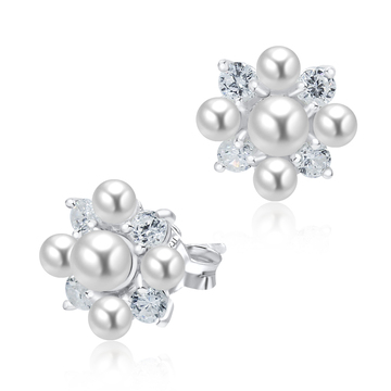 Gorgeous Pearl Bouquet with CZ Stud Earring STS-3241